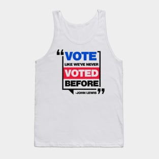 Vote Like We've Never Voted Before John Lewis - Black Print Tank Top